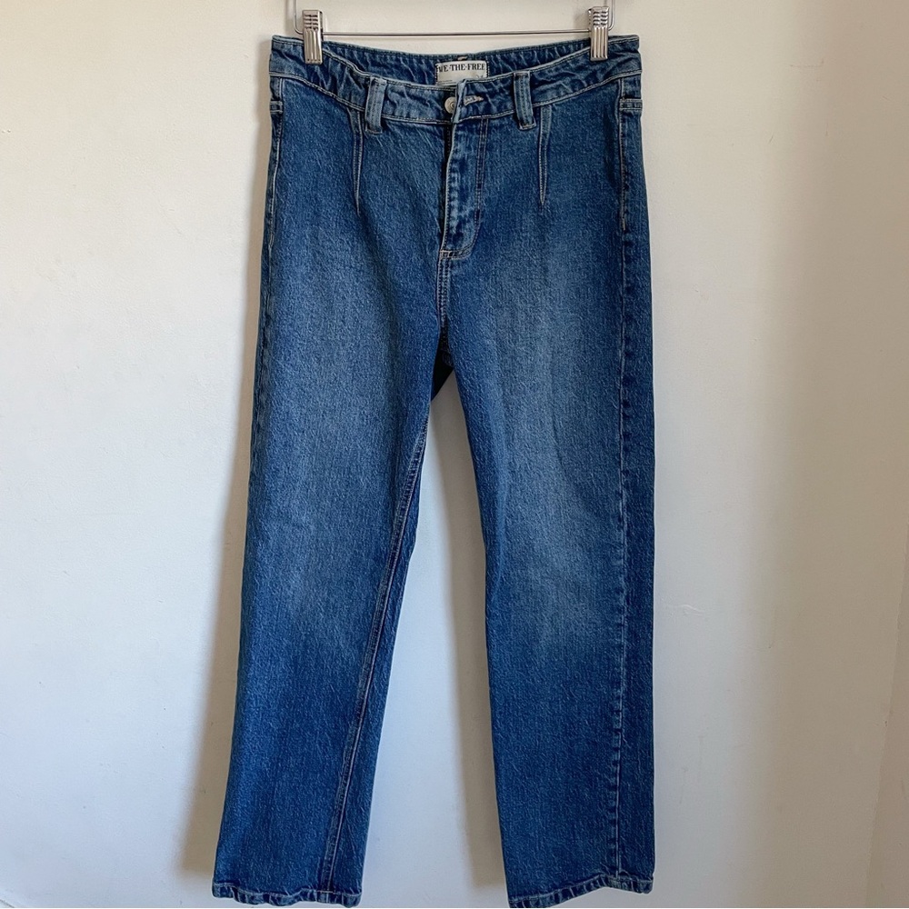 We The Free Straight Leg Blue Denim Jeans